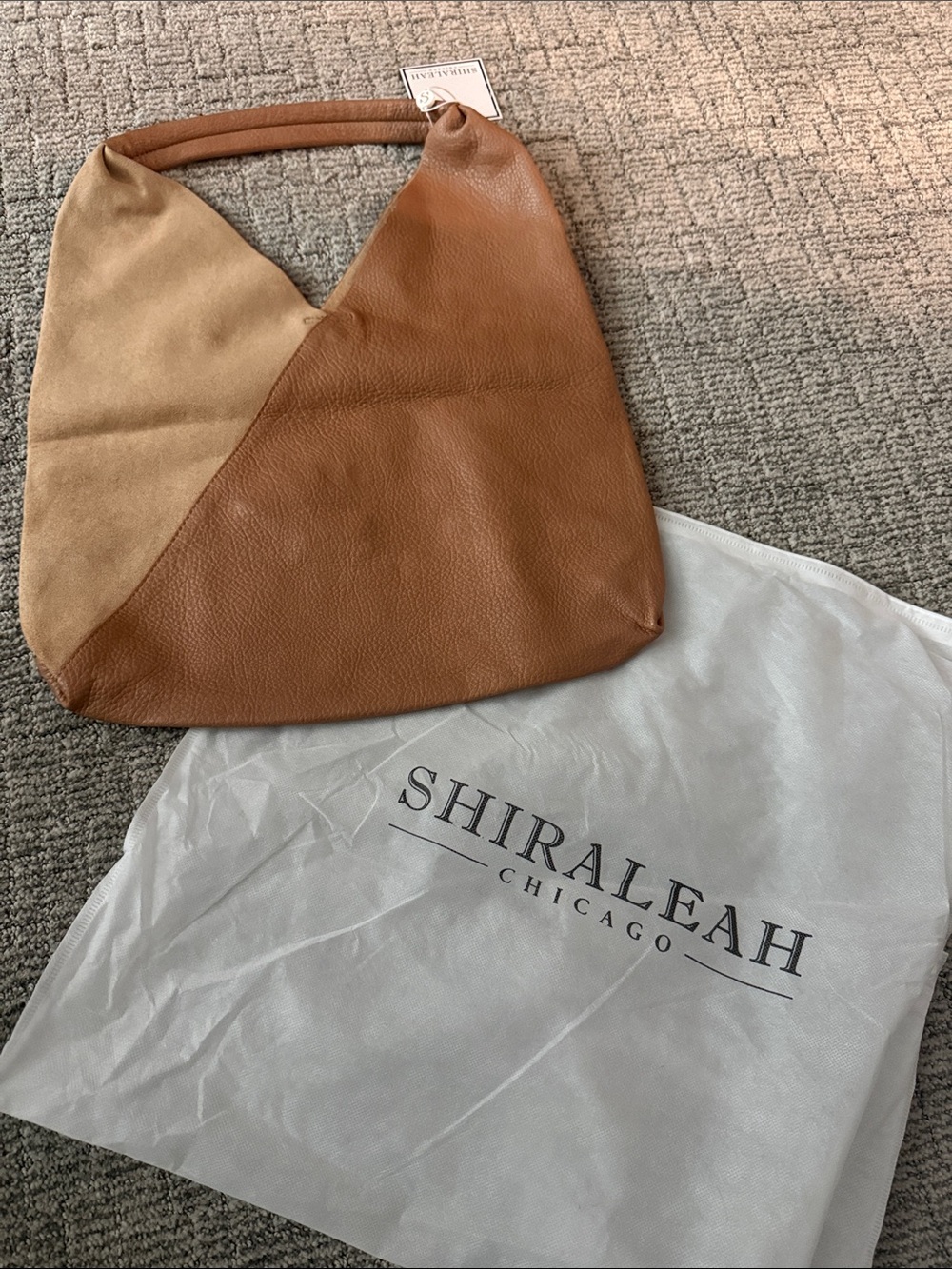 NWT Shiraleah Chicago Arden Tote Tan Vegan Leather Suede